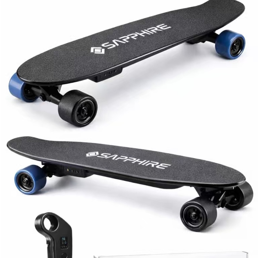 Black and Blue Electric Skateboard